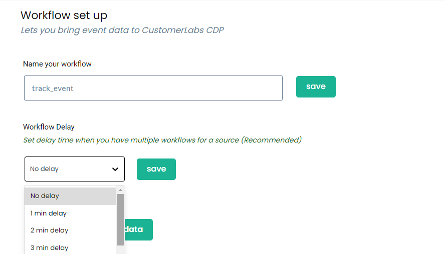 Workflow setup in CustomerLabs CDP