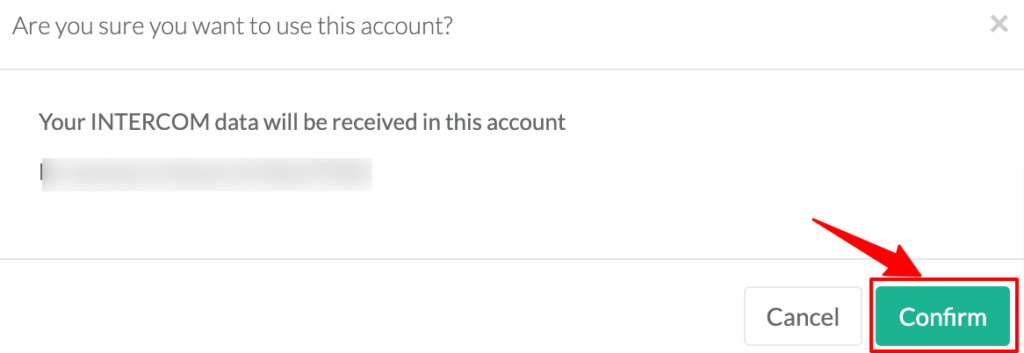 Intercom data received in CustomerLabs CDP confirm button