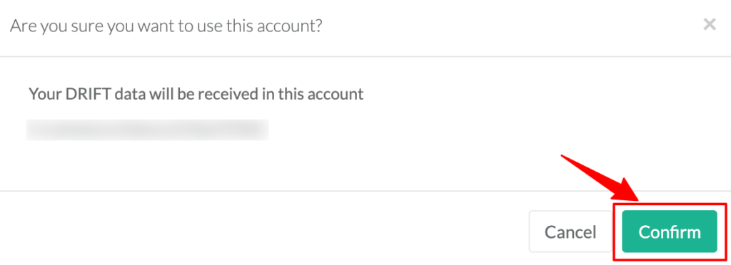 Drift and CustomerLabs CDP direct integration Confirm button inside CustomerLabs CDP for the drift data to be synced in.