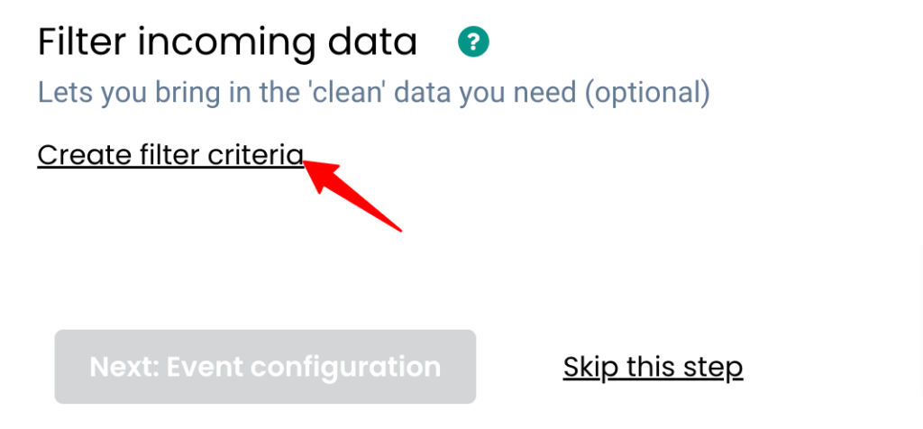 Filter incoming data from intercom into CustomerLabs CDP