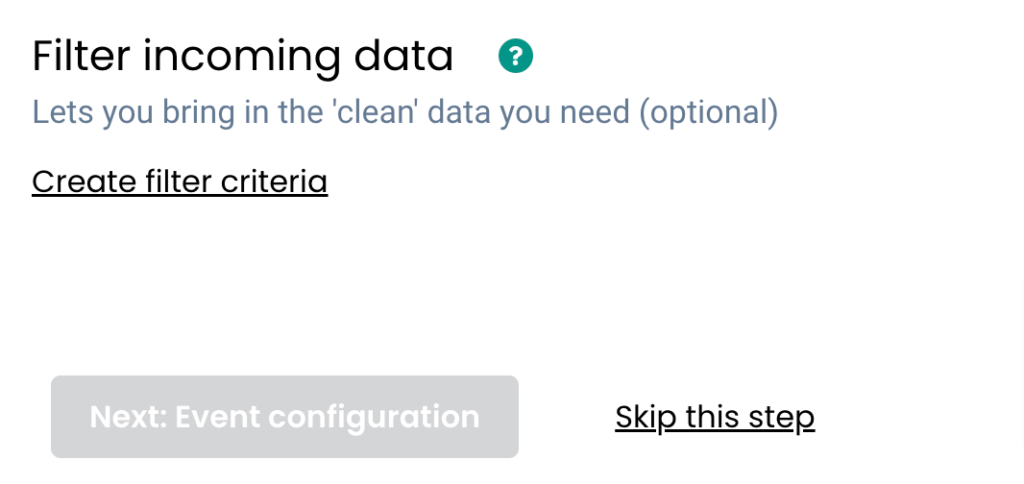 Filtering incoming data in CustomerLabs CDP