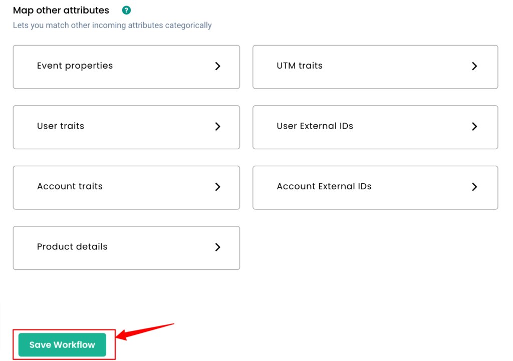 mapping other attributes for the data inside CustomerLabs CDP