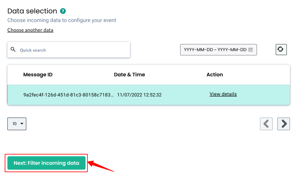 Data selection in CustomerLabs CDP for the data sent from Intercom