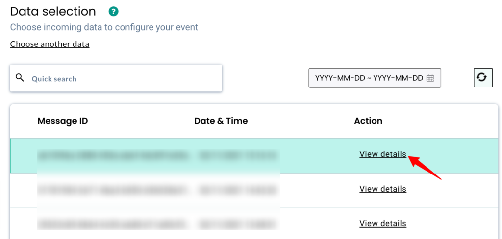 Customerlabs CDP data selection tab showing all data