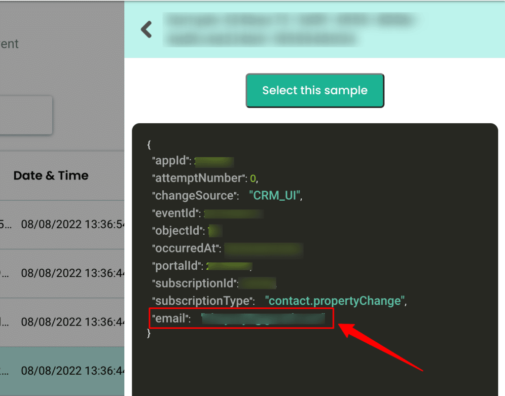 Sample raw data inside CustomerLabs CDP showing all the audience data.