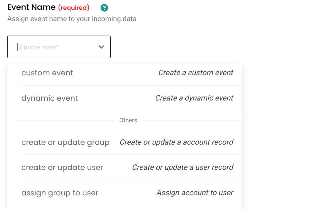 Event creation inside CustomerLabs CDP for the data pulled in from Salesforce CRM