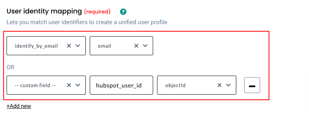 user identity mapping screenshot