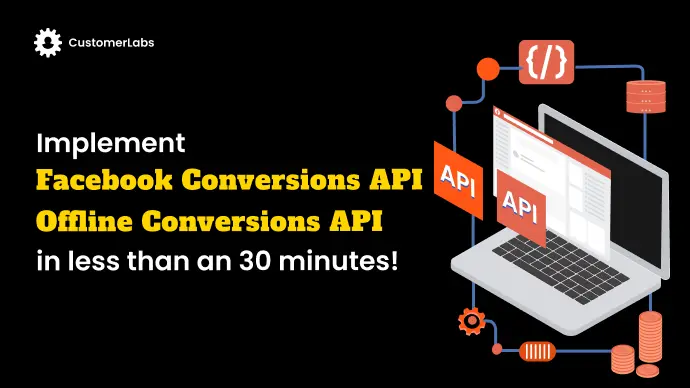 This Image shows the title How to implement Facebook Conversions API & Offline Conversions API in less than 60 minutes with CustomerLabs CDP, First-party Audience