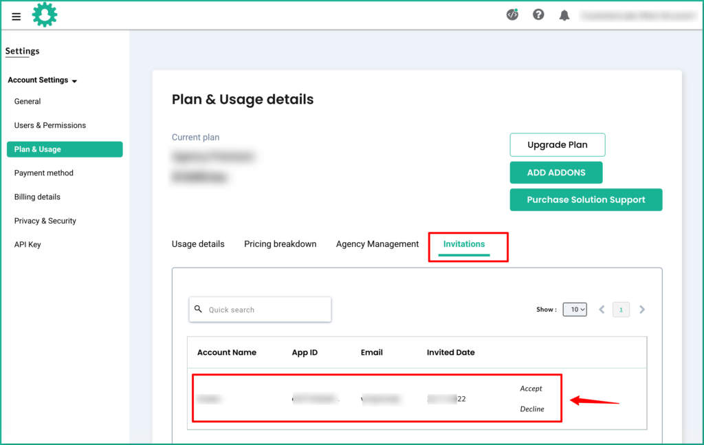 Agency dashboard to have all the accounts in one place. CustomerLabs White-labeled CDP