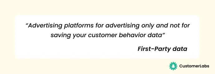 Advertising platforms for advertising only and not for saving your customer behaviour data