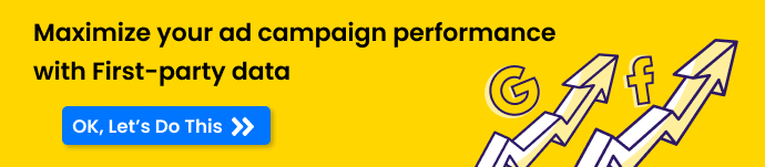 CTA showing you can Maximize your ad campaign performance using first-party data.