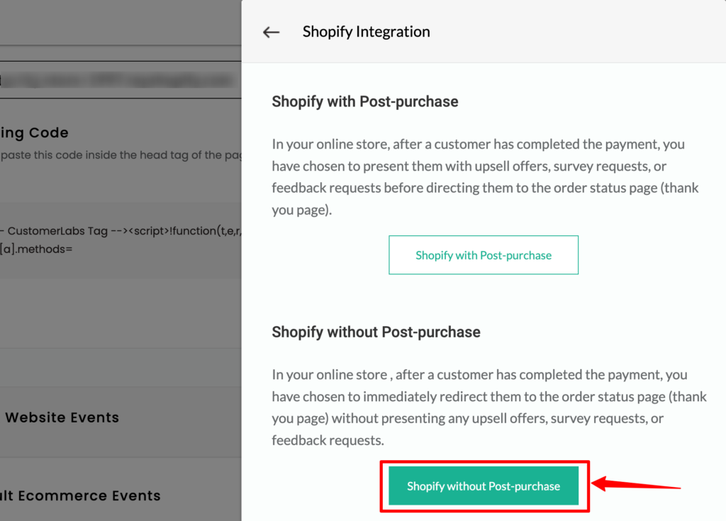Shppify with post-purchase