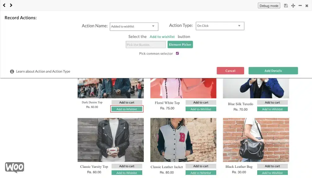 WooCommerceStoreScreenshot with CustomerLabs No Code Event Tracker