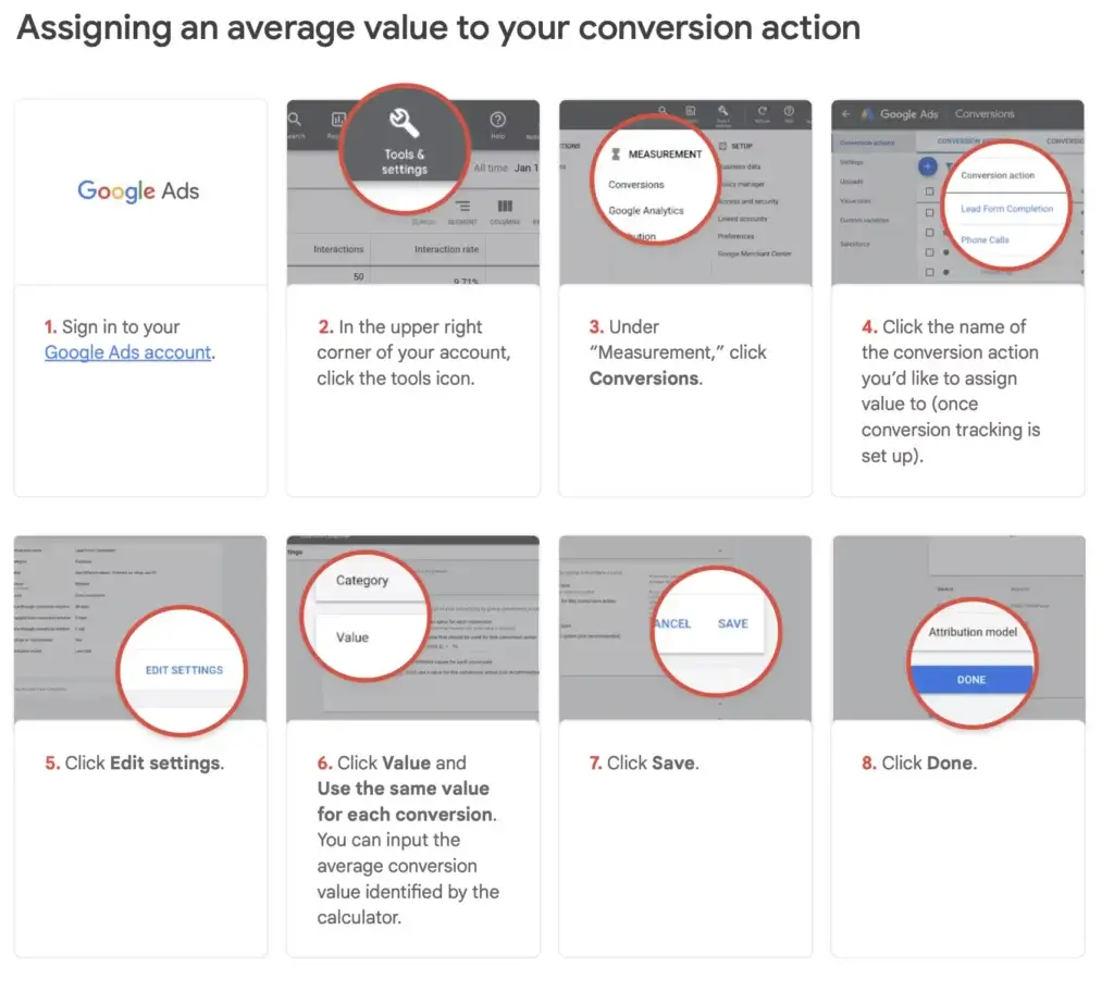 Screenshot from Official Value Based Bidding implementation guide by Google