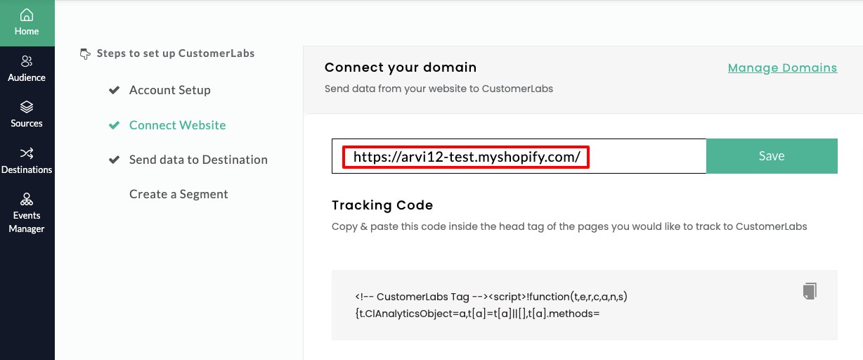 This image explains to click the connect your domain in home page