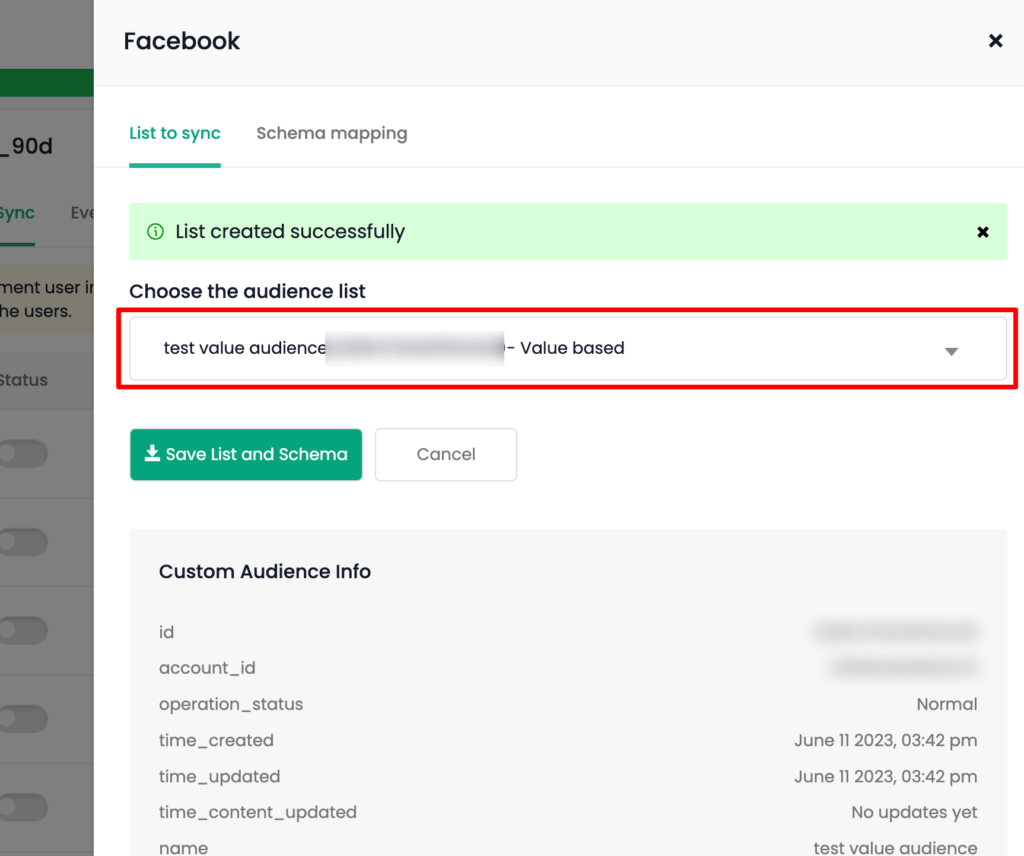 Value based audience list sync to Meta Ads through CustomerLabs CDP