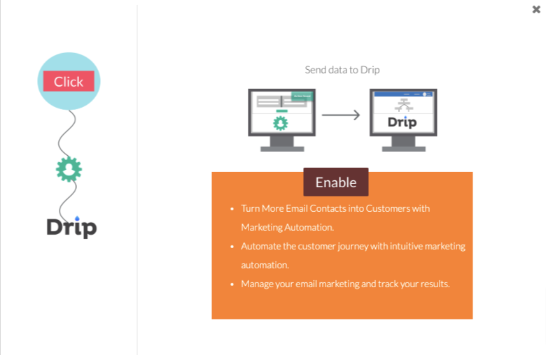 enable drip integration in CustomerLabs CDP.