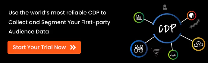 CTA containing the text "Use the world's most reliable CDP to collect and segment your First-party audience data with the button Start Your Trial Now"