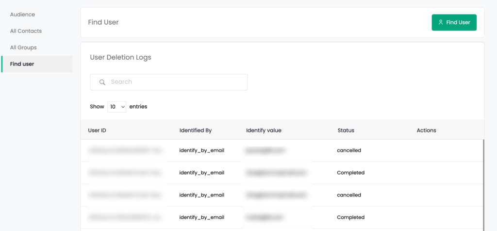 deletion logs