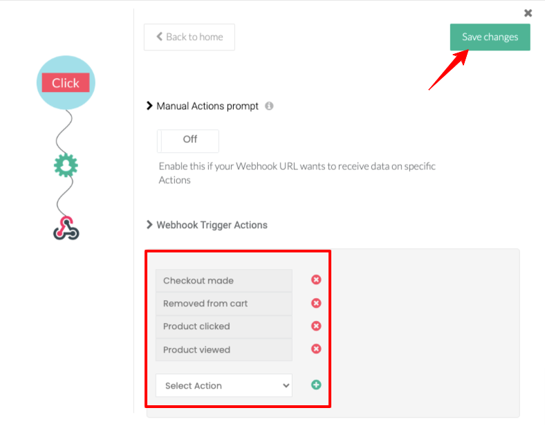 setup trigger actions