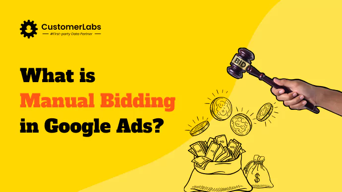 Blog banner with the text What is Manual Bidding in Google Ads illustration representing actual manual bidding