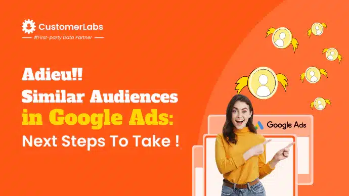 Blog banner of Changes in audience targeting - Similar Audiences going away in Google Ads: Next Steps to Take! Blog title - Adieu! Similar Audiences in Google Ads: Next Steps To Take!