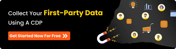 CTA containing the text Collect Your First-party Data using a CDP and the button you should click that says