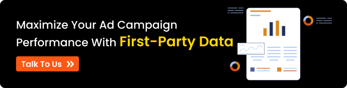 CTA with the text Maximize Ad Campaign Performance with Firsst-party Data Talk To Us Now Button