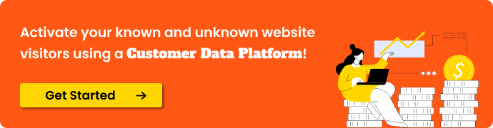 CTA having the text Activate Your Known And Unknown website visitors using a Customer Data Platform! Get Started Now button