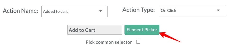 element picker to track add to cart event inside eCommerce website