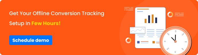 CTA with the text Get your offline conversion tracking setup in few hours