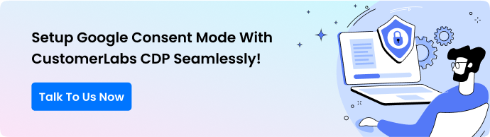 CTA that shows Setup Google Consent Mode with CustomerLabs CDP seamlessly! and a button with the text Talk To Us Now