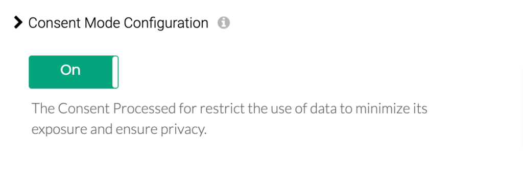 Consent mode configuration toggle on in customerlabs cdp app