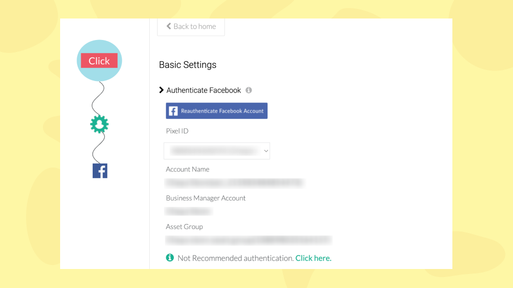 Screen of configuration setting for facebook integration inside customerlabs