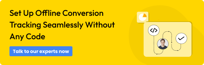 A CTA on setting up offline conversion tracking through CustomerLabs