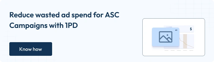 This is the banner image with text that says reduce wasted as spend for ASC campaigns with 1pd - know how