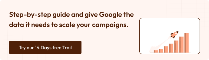 Step-by-step guide for feeding accurate data into Google Ads to scale campaigns.
Includes CTA for a 14-day free trial.