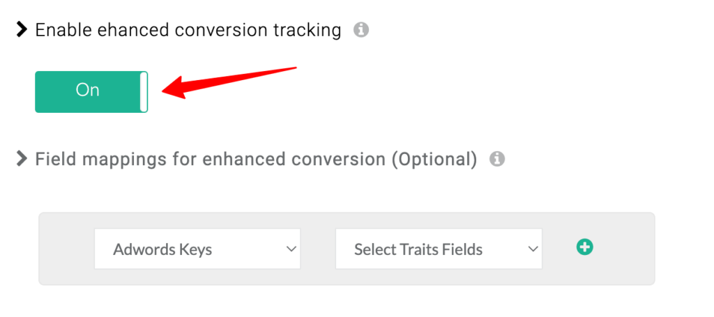enable the enhanced conversion tracking