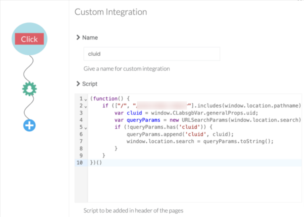 Name it  and update the code in the custom integration