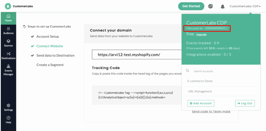 How to Set Up WooCommerce Server-Side Tracking: A Complete Guide 4 This image shows the Customerlabs Account ID