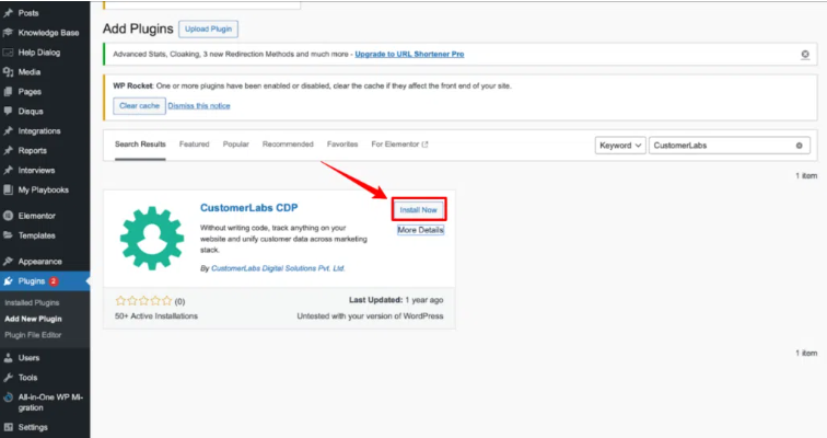How to Set Up WooCommerce Server-Side Tracking: A Complete Guide 3 This image shows the customerlabs plugin install