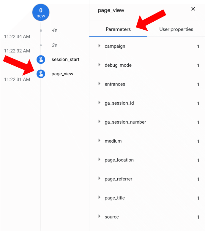 Analytics parameter