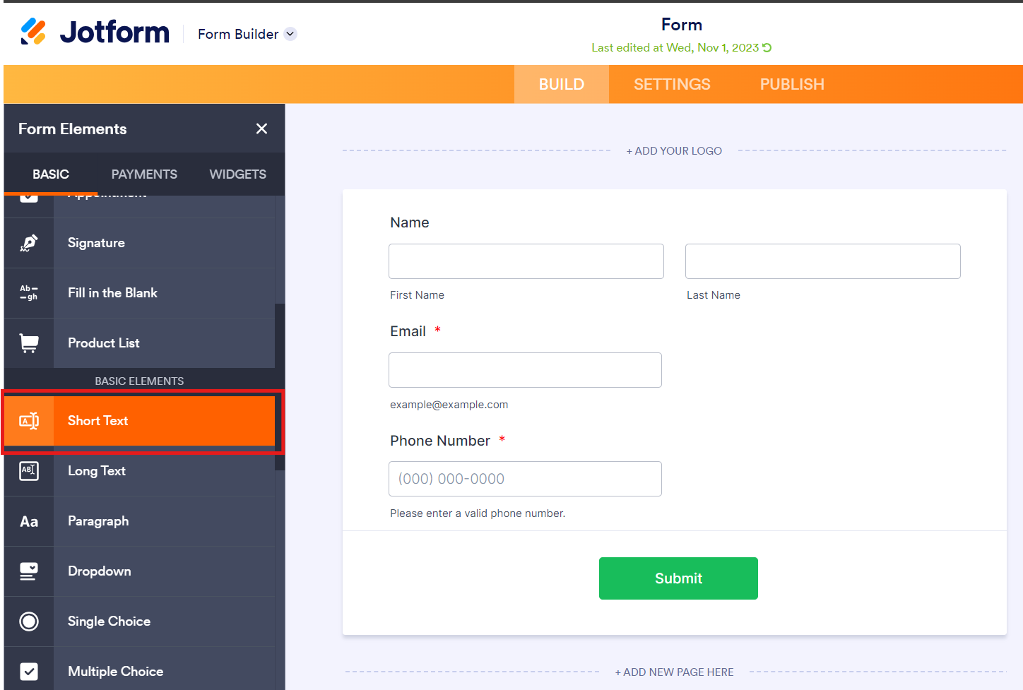 Jotform Hidden Filed
