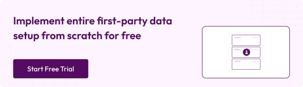implement entire first party data setup from scratch for free - start a free trial today