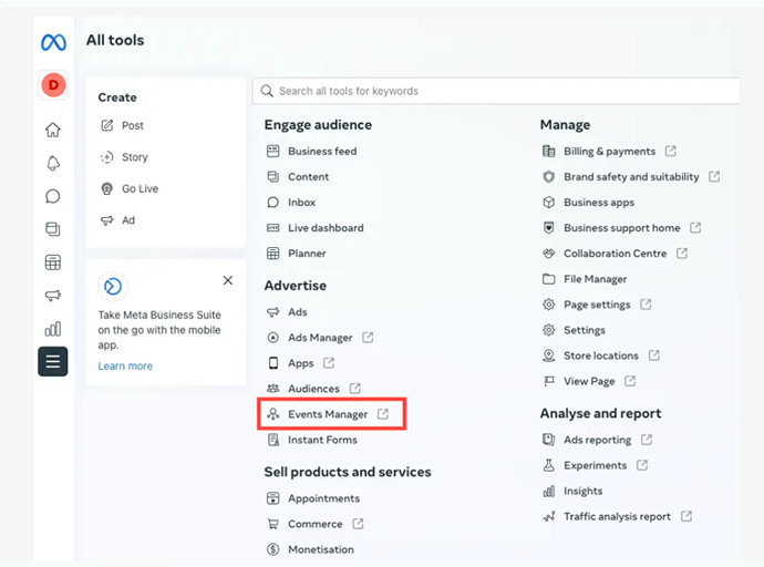 This image shows login page of the Meta All tools