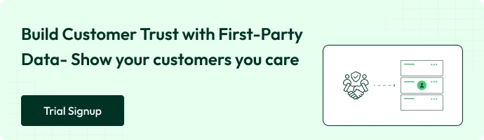 Build customer trust with first-party data - Show your customers you care
Trial signup