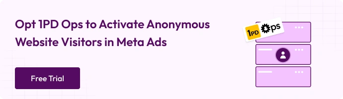 Opt 1PD Ops to activate anonymous website visitors in Meta ads