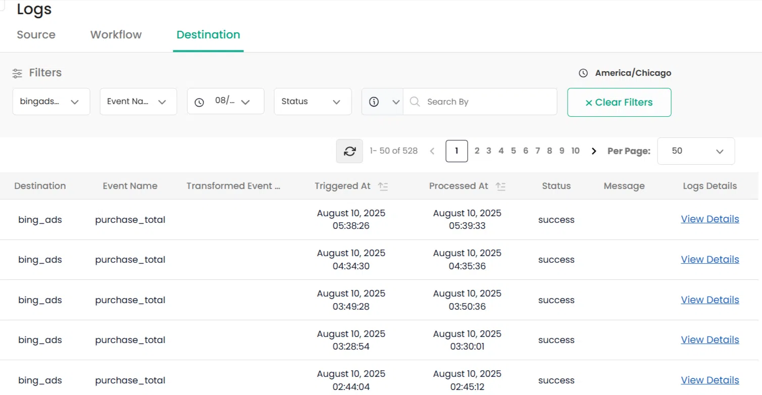 How to Setup Bing Ads Conversion Tracking for WooCommerceย 17 This image shows the destination of the logs