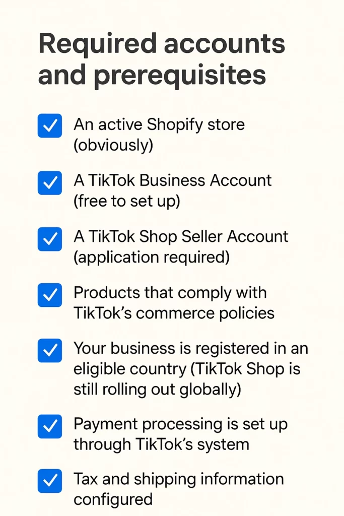 illustration explains the required accounts and prerequisites in pointers with a blue ticket that denotes every points