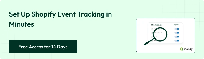 Setup shopify event tracking in Minutes - Free access for 14 days